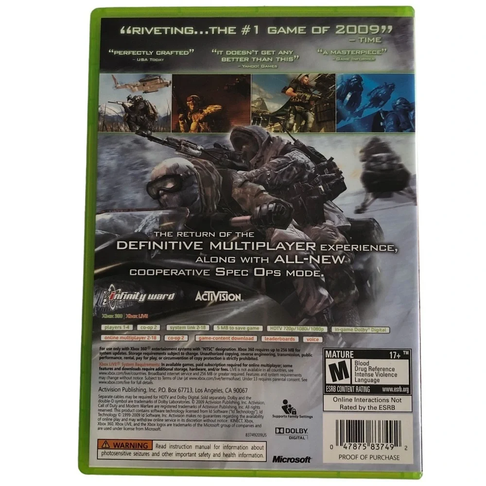 𝅺Xbox 360 Call Of Duty Modern Warfare 2